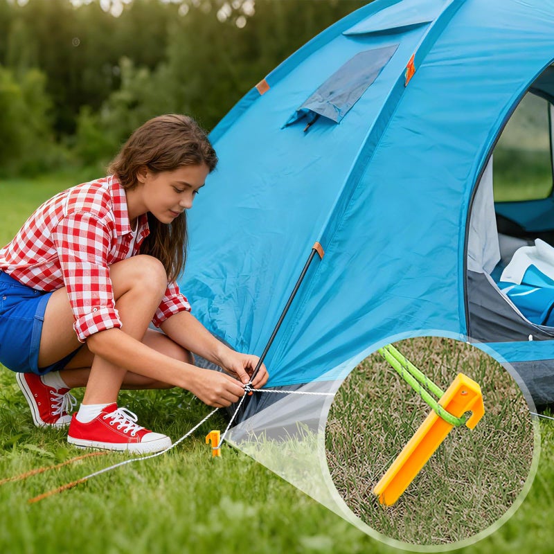 Hikemax Plastic Tent Stakes 10 Pack - 9 Inch Heavy Duty Beach Sand Pegs - Windproof Plastic Garden Stakes for Secure Tents, Inflatables, Canopies, Rain Tarps and Garden Structures - Image 4